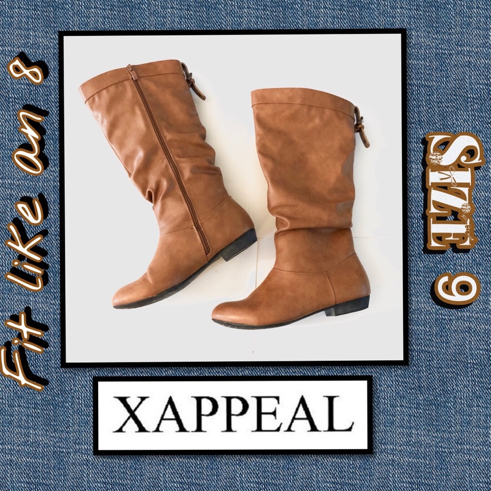 LIKE NEW! Xappeal cognac faux leather boots